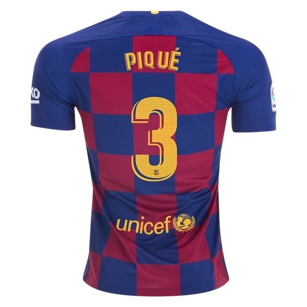 Camiseta Barcelona NO.3 Pique 1ª 2019/20 Azul Rojo